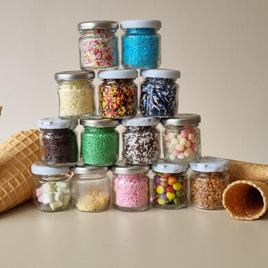 Eisststreusel Auswahl mit Waffeln Buntemischung Eisstreusel mit Waffeln